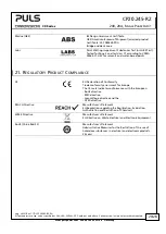 Preview for 20 page of Puls Dimension CP Series Manual