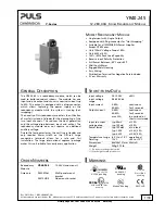 Предварительный просмотр 1 страницы Puls DIMENSION Y-Series Manual