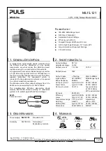 Preview for 1 page of Puls MiniLine ML15.121 Manual