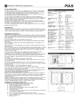 Preview for 2 page of Puls UZK24.262/-E1 Installation Manual