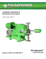 Preview for 1 page of Pulsafeeder PULSAmatic 7120 Installation, Operation, &  Maintenance Instruction