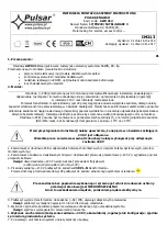 Preview for 1 page of Pulsar AWO 213 Assembly Instructions