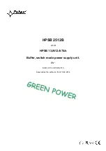 Pulsar GREEN POWER HPSB 2512B Instruction preview