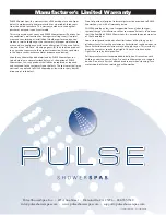 Preview for 8 page of Pulse Oahu Showerspa Owner'S Manual