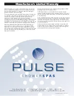 Предварительный просмотр 8 страницы Pulse RIO ShowerSpa 1049B-BN Owner'S Manual