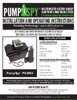 PumpSpy PS2000 Installation And Operating Instructions Manual preview