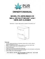 PUR HEPA PD-HEPADM400-VS Owner'S Manual предпросмотр