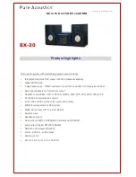 Preview for 1 page of Pure Acoustics BX-30 Specification