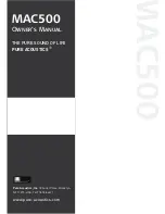 Pure Acoustics MAC500 Owner'S Manual preview