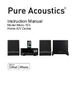 Pure Acoustics Micro-103 Instruction Manual preview