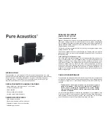 Предварительный просмотр 1 страницы Pure Acoustics Pure acoustics Loudspeakers Owner'S Manual