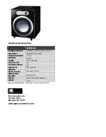 Preview for 1 page of Pure Acoustics SLP851 Sub Technical Specifications