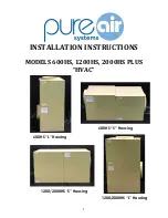 Preview for 1 page of Pure Air 1200HS Installation Instructions Manual