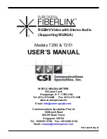 Предварительный просмотр 1 страницы Pure Digital Fiberlink 7250 User Manual