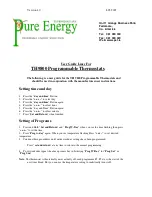 Предварительный просмотр 1 страницы Pure Energy TH9800 User Manual Lines