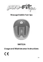 Pure-Fit Spa VM721A Usage And Maintenance Instructions preview