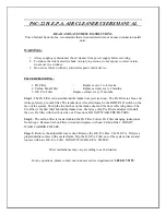 Pure n Natural Systems PAC-22 H.E.P.A. User Manual preview