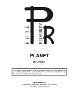 Предварительный просмотр 1 страницы Pure Reliability PLANET PR-222R User Manual