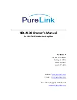 Preview for 1 page of PureLink HD-2100 Owner'S Manual