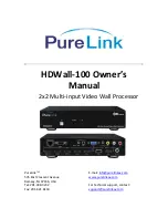 Preview for 1 page of PureLink HDWall-100 Owner'S Manual