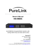 Preview for 1 page of PureLink HX-4400S Owner'S Manual