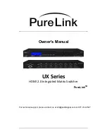 Предварительный просмотр 1 страницы PureLink UX-4400 Owner'S Manual