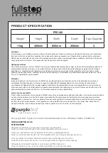 Предварительный просмотр 12 страницы Purpleline fullstop NEMESIS FPC100 Installation Manual And User'S Manual