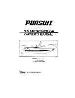 PURSUIT 1950 Center Console Owner'S Manual preview