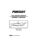 PURSUIT 1994 2150 Center Console Owner'S Manual preview