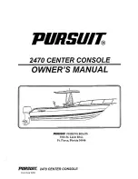 PURSUIT 1994 2470 Center Console Owner'S Manual preview