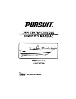 PURSUIT 1994 2600 Center Console Owner'S Manual preview