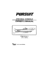 Preview for 1 page of PURSUIT 2150 Dual Console Owner'S Manual