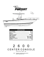 Preview for 1 page of PURSUIT 2600 Center Console Owner'S Manual