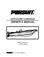 PURSUIT 2670 CUDDY CONSOLE Owner'S Manual предпросмотр