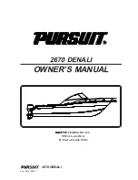 PURSUIT 2670 Denali Owner'S Manual preview