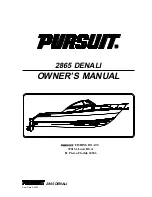 Preview for 1 page of PURSUIT 2865 DENALI Owner'S Manual