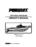 PURSUIT 2870 Walkaround Owner'S Manual preview