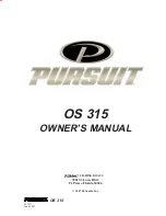 PURSUIT OS 315 Owner'S Manual preview