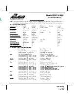 Preview for 1 page of PURSUIT PRO-9800 Installation Manual