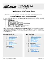 Preview for 1 page of PURSUIT PRO9233Z Installation And Reference Manual