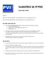 PVI VuMATRIX 1K IP PRO Series Quick Start Manual preview