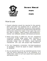 Preview for 1 page of PYLE Audio PHSP4 Owner'S Manual