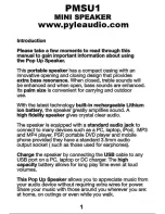 Preview for 1 page of PYLE Audio PMSU1 User Information