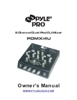 Pyle Pro 2 Channel Dual iPod DJ Mixer PDMXi4U Owner'S Manual preview