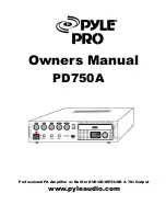 Предварительный просмотр 1 страницы Pyle Pro PD750A Owner'S Manual