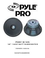 Preview for 1 page of Pyle Pro PDW18125 Owner'S Manual