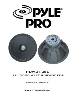 Preview for 1 page of Pyle Pro PDW21250 Owner'S Manual