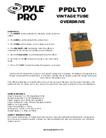 Pyle Pro PPDLTO Product Manual предпросмотр