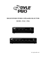 Предварительный просмотр 1 страницы Pyle Pro PSS4 Owner'S Manual