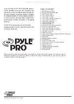 Предварительный просмотр 2 страницы Pyle Pro PT-910 Owner'S Manual